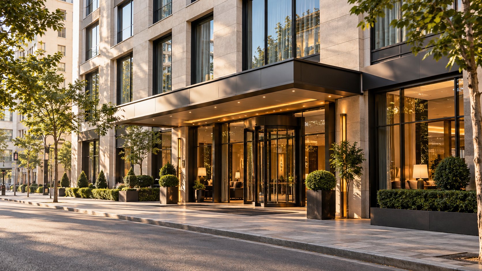 Contemporary city hotel facade